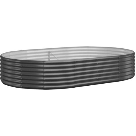 Jardinière, Pot de Fleurs d'extérieur, Acier enduit de poudre 214x140x36 cm Anthracite OIB6864E (1/5)
