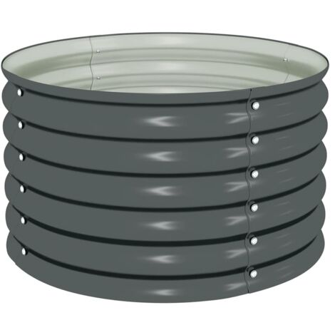 Bac à fleurs - Jardinière pour extérieur/intérieur jardin terrasse balcon - Lit surélevé de jardin 80x80x44 cm Acier galvanisé Gris Chic-747649 (1/5)