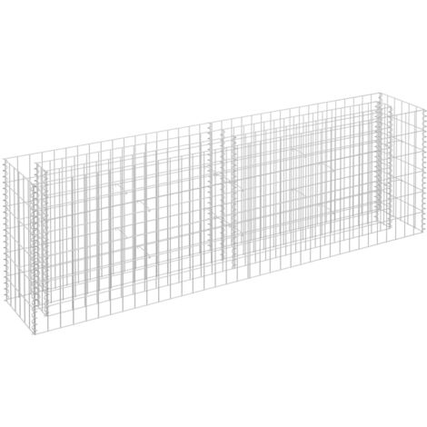 Jardinière, Pot de Fleurs d'extérieur, Lit surélevé à gabion Acier galvanisé 180x30x60 cm OIB8074E (1/6)