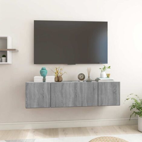 Lot de 2 Meubles TV suspendues Moderne - Meuble de rangement - Buffet Salon - Sonoma gris 60x30x30 cm Bois Chic-136322 (1/5)