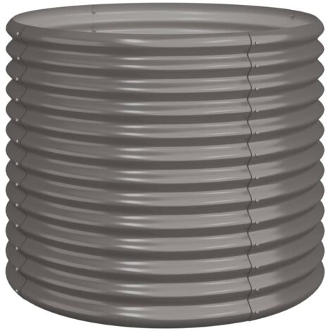 Jardinière de jardin Acier enduit de poudre 80x80x68 cm Gris (1/4)