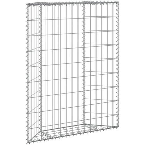 Bac à fleurs - Jardinière pour extérieur/intérieur jardin terrasse balcon - Lit surélevé à gabion en trapèze Acier galvanisé 80x20x100 cm Chic-264873 (1/5)