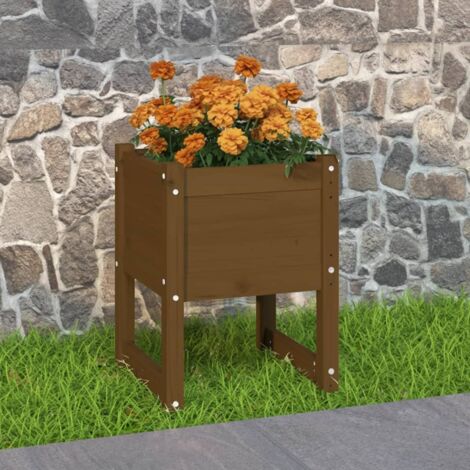 Bac à fleurs - Jardinière pour extérieur/intérieur jardin terrasse balcon - Marron miel 40x40x52,5 cm Bois massif de pin Chic-940625 (1/5)