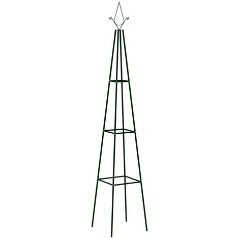 Supports plantes grimpantes 2 pcs Luxueux, Meuble pour Plante, Vert foncé 35x35x195 cm Fer  OIB3519E (1/5)