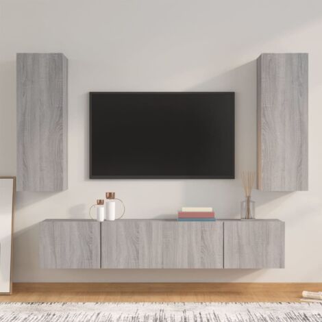 Ensemble de meubles TV 4 pcs Moderne - Meubles de rangement - Buffet Salon - Sonoma gris Bois d'ingénierie Chic-353577 (1/5)