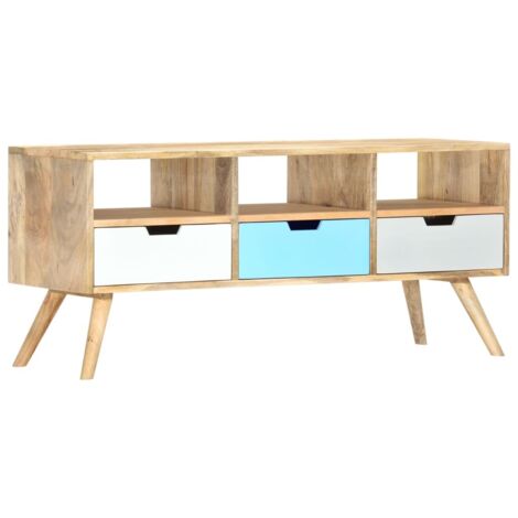Meuble TV Moderne - Meuble de rangement - Buffet Salon - 110x35x48 cm Bois de manguier massif Chic-899239 (1/5)