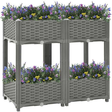 Jardinière, Pot de Fleurs d'extérieur, 80x40x71 cm Polypropylène OIB1838E (1/5)