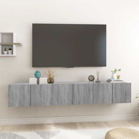 Meubles TV suspendus Sonoma gris 3 pcs Moderne - Meubles de rangement - Buffet Salon - 60x30x30 cm Bois Chic-967769 (1/5)