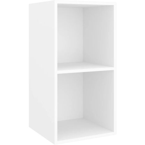 INLIFE Meuble TV mural Blanc 37x37x72 cm Aggloméré (1/5)