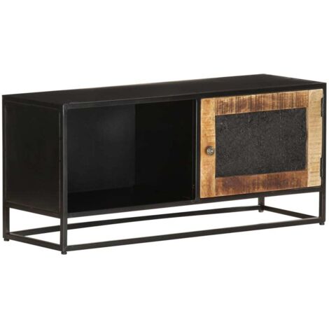 Meuble TV Moderne - Meuble de rangement - Buffet Salon - 90x30x40 cm Bois de manguier brut Chic-146803 (1/5)