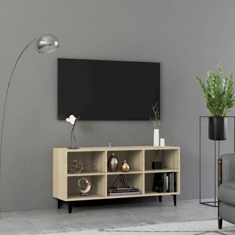 Meuble TV Moderne - Meuble de rangement - Buffet Salon - avec pieds en métal Chêne sonoma 103,5x30x50 cm Chic-268177 (1/5)