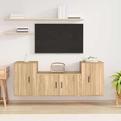 Ensemble de meubles TV 3 pcs Moderne - Meubles de rangement - Buffet Salon - Chêne sonoma Bois d'ingénierie Chic-631969 (1/5)