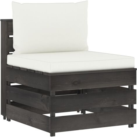 Canapé central sectionnel Contemporain - Sofa Divan Banquette - avec coussins Bois imprégné de gris Chic-651922 (1/5)
