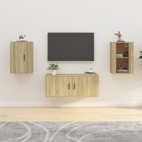 Meubles TV muraux 2 pcs Moderne - Meubles de rangement - Buffet Salon - Chêne sonoma 40x34, 5x60 cm Chic-523310 (1/5)