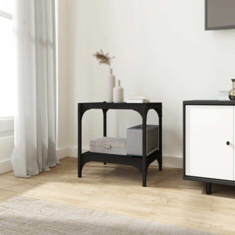 Meuble TV Moderne - Meuble de rangement - Buffet Salon - Moderne Noir 40x33x41 cm Bois d'ingénierie et acier Chic-349940 (1/5)