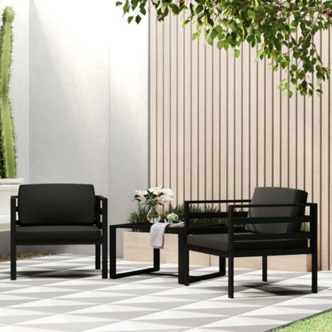 Canapés simples 2 pcs Contemporain - Sofa Divan Banquette - avec coussins Aluminium Anthracite Chic-992724 (1/5)