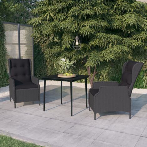 Salon de jardin 3 pcs - Mobilier de jardin - Ensemble de salle à manger de jardin Gris foncé Chic-976471 (1/5)
