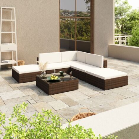 Salon de jardin 15 pcs - Mobilier de jardin - Résine tressée Marron Chic-518549 (1/5)