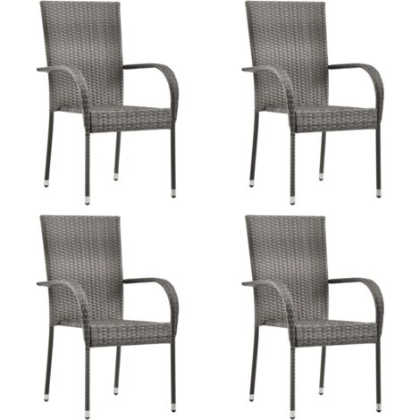 Salon de jardin 5 pcs - Mobilier de jardin - Ensemble de salle à manger de jardin Gris Chic-449025 (1/5)