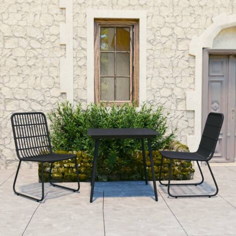 Salon de jardin 3 pcs - Mobilier de jardin - Ensemble à dîner d'extérieur Résine tressée et verre Chic-313357 (1/5)