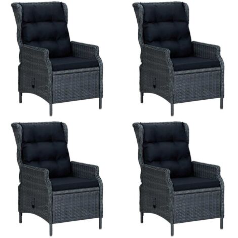 Salon de jardin 5 pcs - Mobilier de jardin - Ensemble de salle à manger de jardin Gris foncé Chic-799883 (1/5)