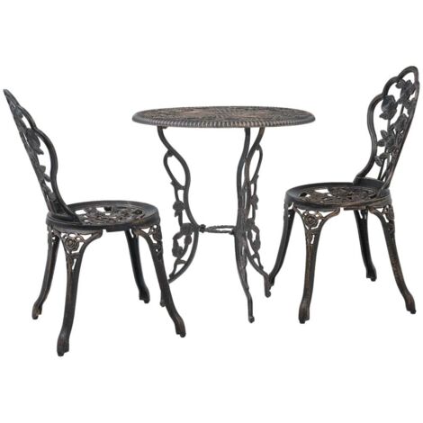 Salon de jardin 3 pcs - Mobilier de jardin - Salon de bistro Aluminium coulé Chic-797909 (1/5)