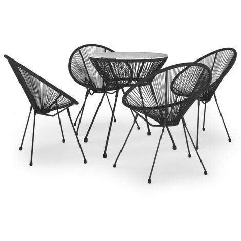 Salon de jardin 5 pcs - Mobilier de jardin - Ensemble de salle à manger de jardin Noir Chic-381484 (1/5)