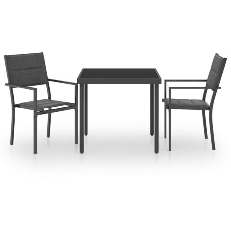 Mobilier de salle à manger d'extérieur 3 pcs Acier 2 (1/5)