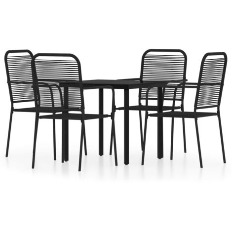 Salon de jardin 5 pcs - Mobilier de jardin - Ensemble de salle à manger de jardin Noir Chic-651166 (1/5)