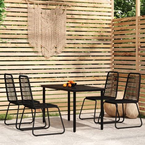 Salon de jardin 5 pcs - Mobilier de jardin - Ensemble de salle à manger de jardin Noir Chic-923307 (1/5)