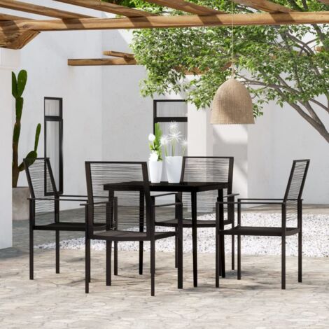 Salon de jardin 5 pcs - Mobilier de jardin - Ensemble de salle à manger de jardin Noir Chic-303275 (1/5)