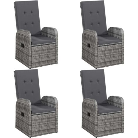 INLIFE Ensemble de salle à manger de jardin 5 pcs Gris (1/5)