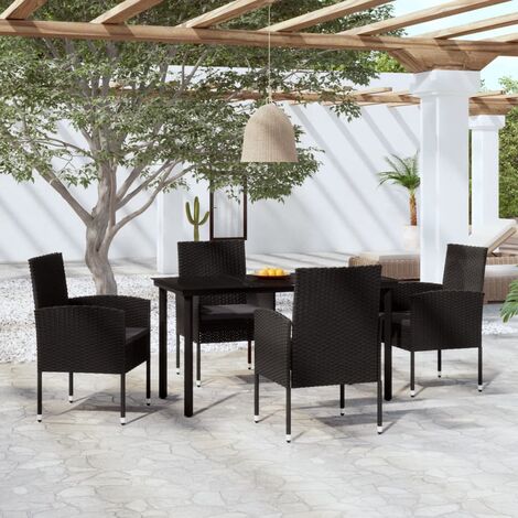 Salon de jardin 5 pcs - Mobilier de jardin - Ensemble de salle à manger de jardin Noir Chic-524778 (1/5)
