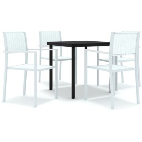 Salon de jardin 5 pcs - Mobilier de jardin - Ensemble de salle à manger de jardin Blanc Chic-611632 (1/5)