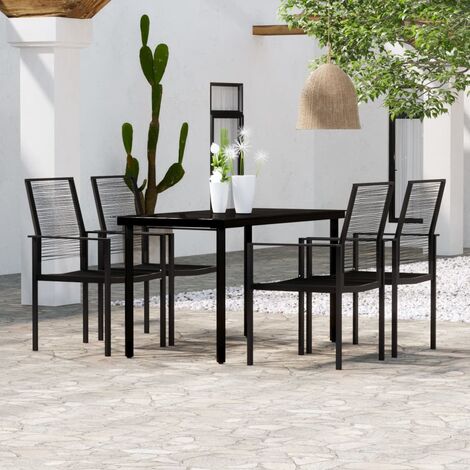 Salon de jardin 5 pcs - Mobilier de jardin - Ensemble de salle à manger de jardin Noir Chic-973272 (1/5)