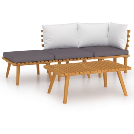 Salon de jardin 4 pcs - Canapé de jardin - Ensembles de Meubles d'exterieur - avec coussins Bois d'acacia solide Chic-966343 (1/5)