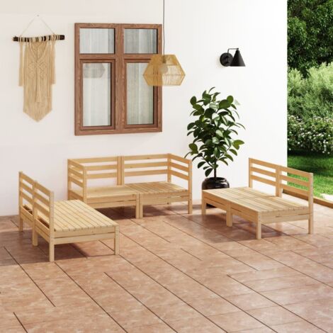 Salon de jardin 6 pcs - Canapé de jardin - Ensembles de Meubles d'exterieur - Bois de pin massif Chic-198643 (1/5)