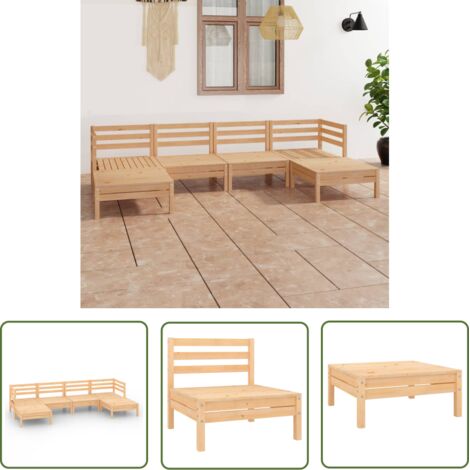 Salon de jardin 6 pcs - Canapé de jardin - Ensembles de Meubles d'exterieur - Bois de pin massif Chic-923519 (1/5)