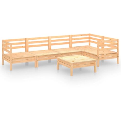 Salon de jardin 6 pcs - Canapé de jardin - Ensembles de Meubles d'exterieur - Bois de pin massif Chic-669600 (1/5)