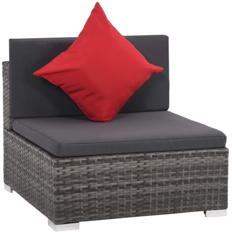 Salon de jardin 8 pcs Contemporain, Ensemble repas de jardin, avec coussins Résine tressée Gris OIB4707E (1/5)