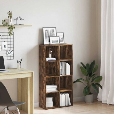 Bibliothèque Buffet bas Contemporain - Meuble Commode de Rangement - Chêne fumé 66x30x130 cm Bois d'ingénierie Chic-482553 (1/5)