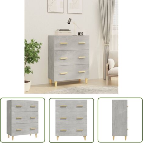 Buffet - Armoire de rangement Enfilade Gris béton 70x34x90 cm Bois d'ingénierie BV498412 - BonneVie (1/5)