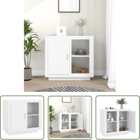 Buffet - Armoire de rangement Enfilade Blanc 80x40x75 cm BV413031 - BonneVie (1/5)