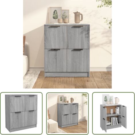 Buffet - Armoire de rangement Enfilade Sonoma gris 60x30x70 cm Bois d'ingénierie BV523106 - BonneVie (1/5)