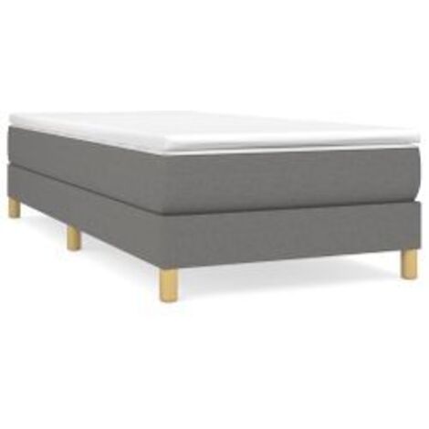 Lit adulte Contemporain  Lit à sommier tapissier avec matelas Gris foncé 90x200 cm Tissu 79284 (1/5)