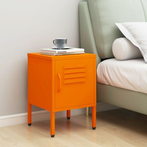 Table de chevet - Bout de Canapé Armoire De Rangement Orange 35x35x51 cm Acier BV817237 - BonneVie (1/5)