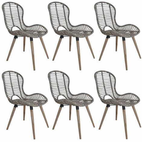 Lot de 6 Chaises de salle à manger - Chaises à dîner Marron Rotin naturel BV624181 - BonneVie (1/5)