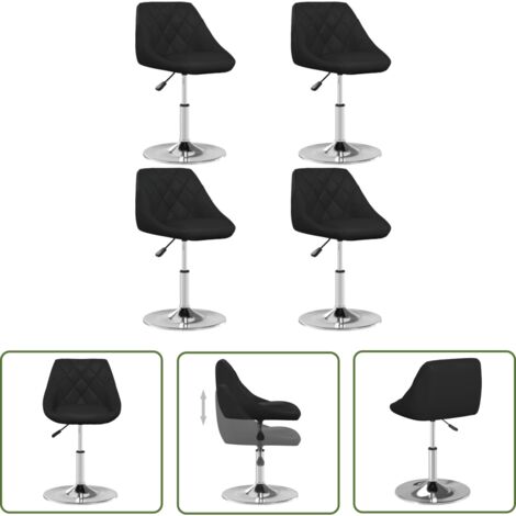 Lot de 4 Chaises de salle à manger - Chaises à dîner Noir Similicuir BV189863 - BonneVie (1/5)