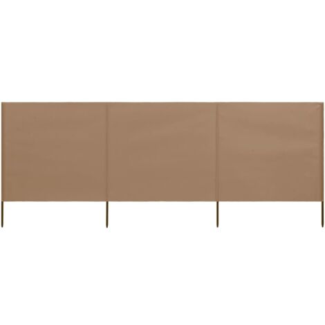 Paravent 3 panneaux Cloison de séparation Pour Jardin, Balcon, Terrasse Tissu 400 x 160 cm Taupe 67747 (1/5)