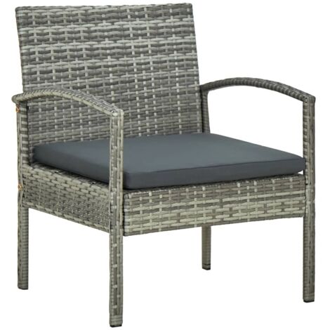 Chaise de jardin et de camping, Chaise de relaxation, avec coussin Résine tressée Gris OIB8066E (1/5)